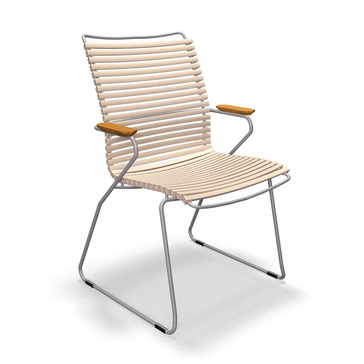 HOUE - CLICK Outdoor Dining Armlehnstuhl mit hoher Lehne, beige