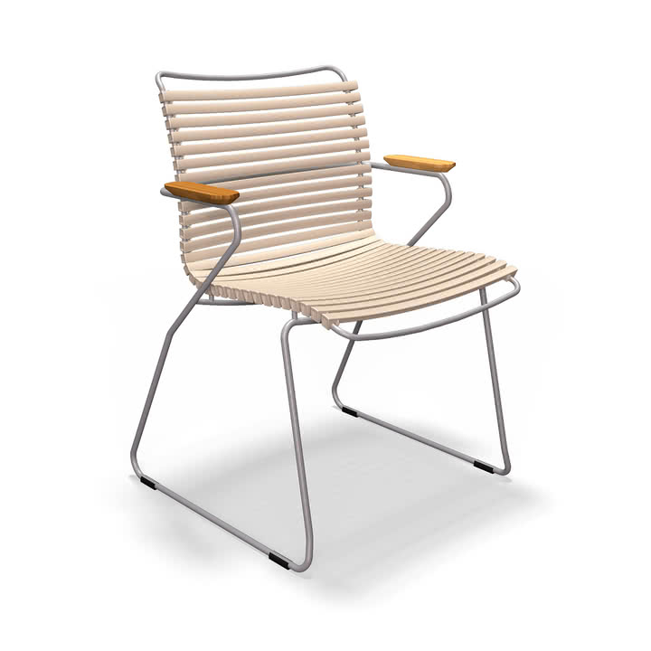 HOUE - CLICK Outdoor Dining Armlehnstuhl mit niedriger Lehne, beige