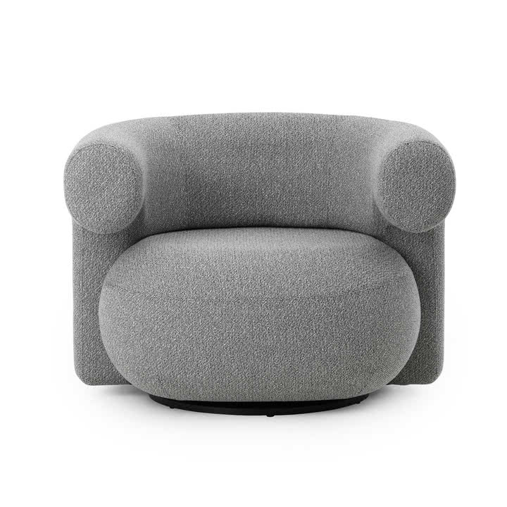 Normann Copenhagen - Burra Outdoor Lounge Chair mit Rückdrehfunktion, whisper (Savane J349)