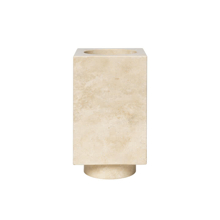 Ferm Living - Hew Vase, Ø 12 x 21 cm, Travertin natur
