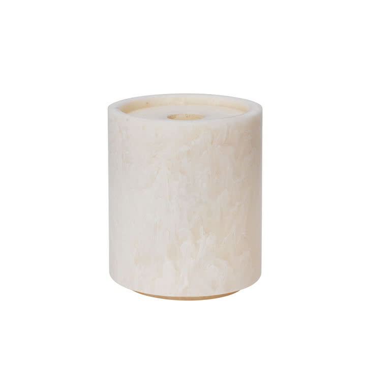 Ferm Living - Mist Wattestäbchenbehälter, Ø 8 x H 9,4 cm, pearl