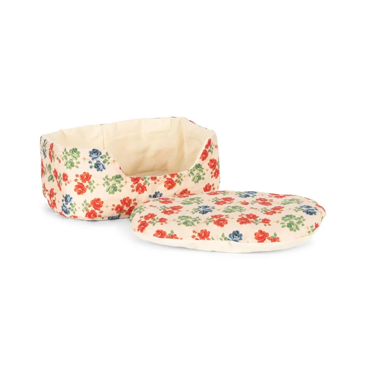 Konges Sløjd - Madeleine Kuscheltier mit Körbchen, Welpe, fiola