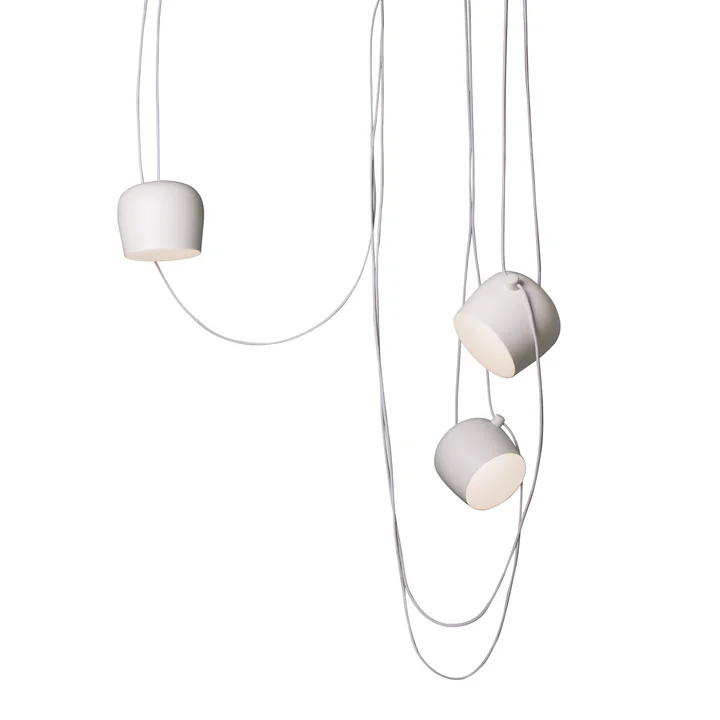 Flos - AIM Small LED-Pendelleuchte mit Baldachin, weiß (3-flammig)