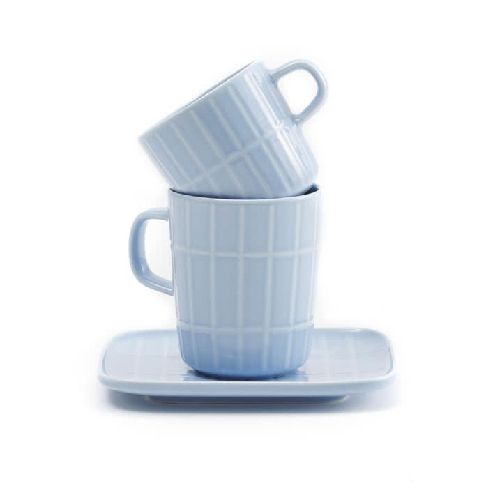 Oiva Tiiliskivi Becher mit Henkel, 200 ml, blau (Frühling/Sommer 2025) von Marimekko
