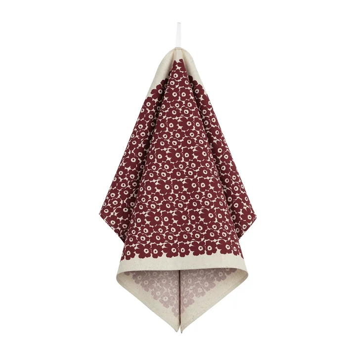 Marimekko - Pikkuinen Unikko Geschirrtuch, leinen / burgundy 