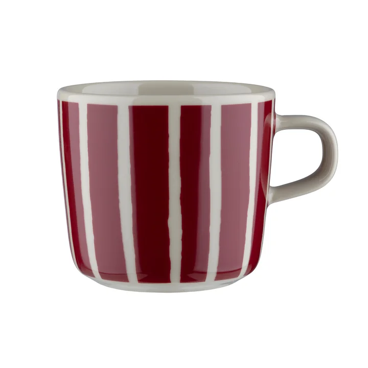 Marimekko - Piccolo Becher mit Henkel 200 ml, natur / burgundy 