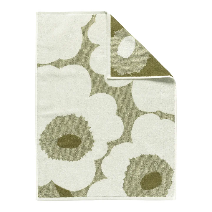 Marimekko - Unikko Handtuch 50 x 70 cm, green umber / cream 