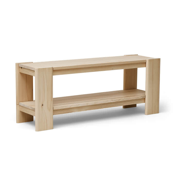 Form & Refine - Beam Bank, 112 cm, Kiefer matt lackiert