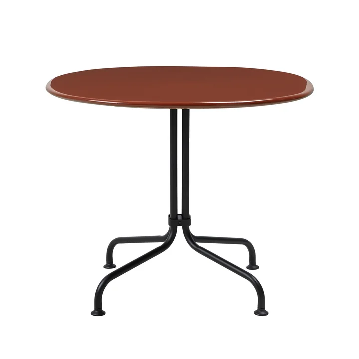 Gubi - Carmel Bistro Loungetisch, 75 x 75 cm, schwarz / rock red