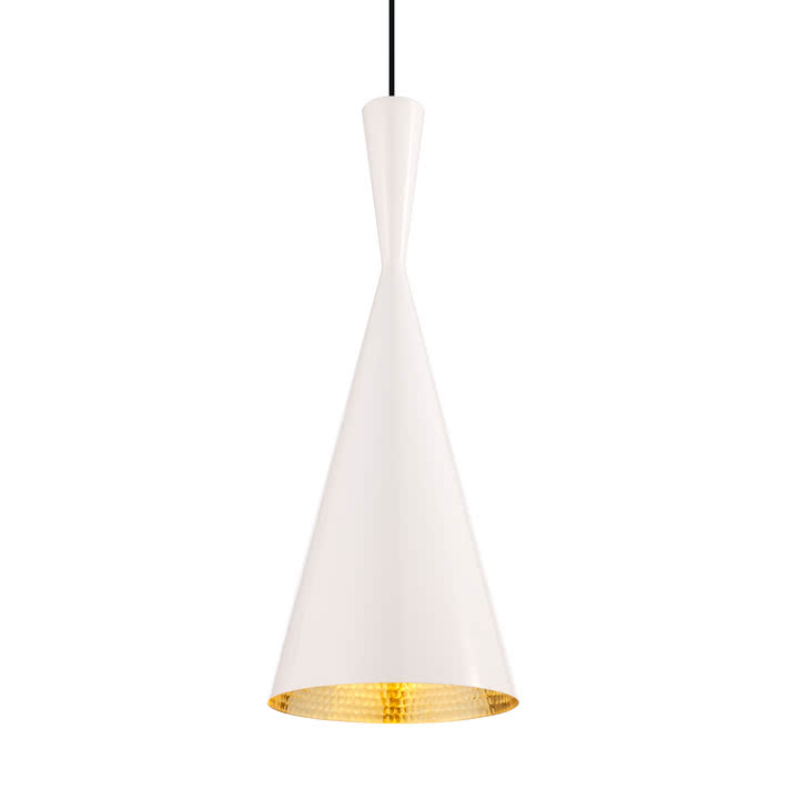Tom Dixon - Beat Tall LED Pendelleuchte, weiß