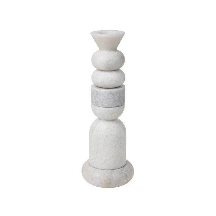 Tom Dixon - Stone Stacking Kerzenhalter, H 36 cm, weiß