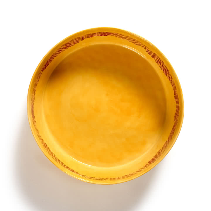 Serax - Feast Salatschale, yellow / red stripes
