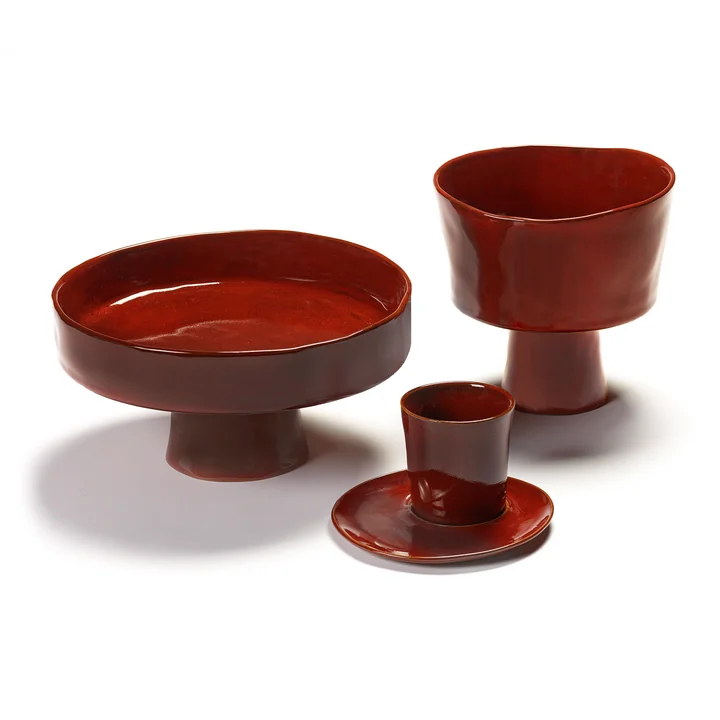 Serax - La Mère Tiefer Teller mit Fuß L, venetian red