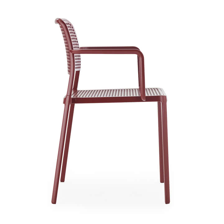Kartell - Audrey Gartenarmlehnstuhl, burgunderrot
