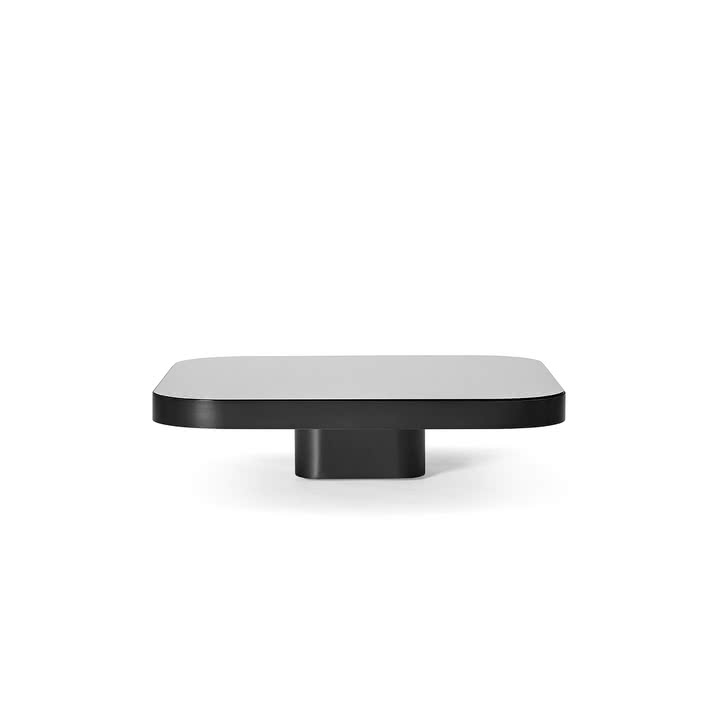 ClassiCon - Bow Couchtisch, No. 1, 70 x 70 x 19 cm, Stahl schwarz / Glasplatte schwarz