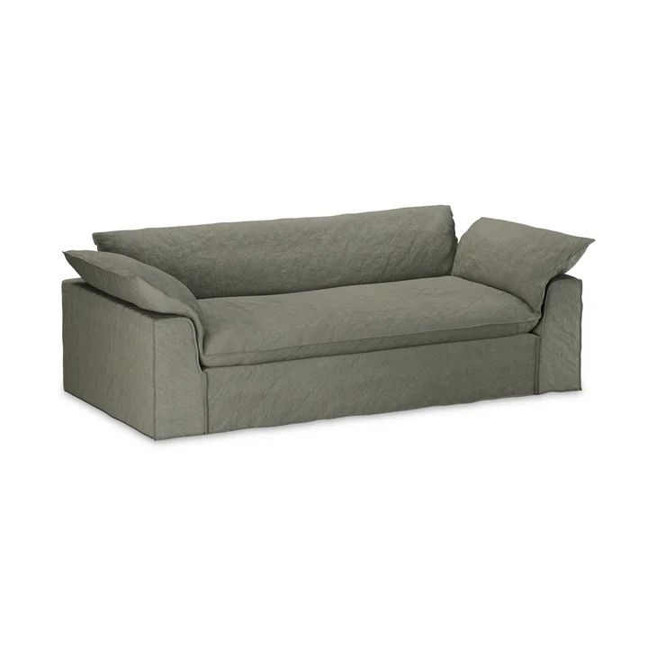 HKliving - Nomad Sofa, 3-Sitzer, Leinen / army green