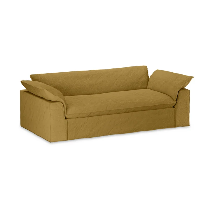 HKliving - Nomad Sofa, 3-Sitzer, Leinen / burnt ochre