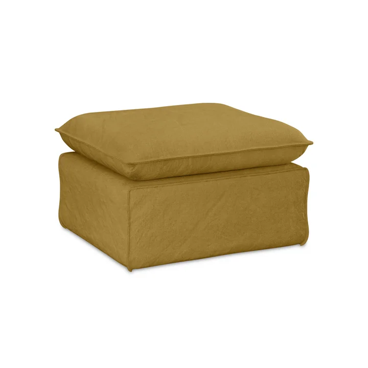 HKliving - Nomad Sofa, Hocker, Leinen / burnt ochre
