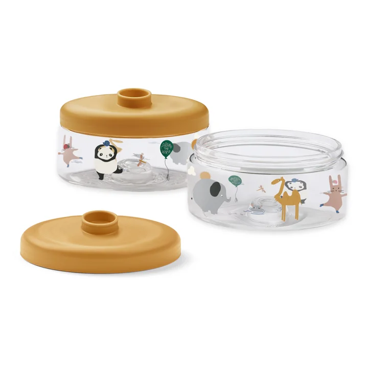 LIEWOOD - Dominique Snack Box 500ml, Around the world, sandy (2er-Set)