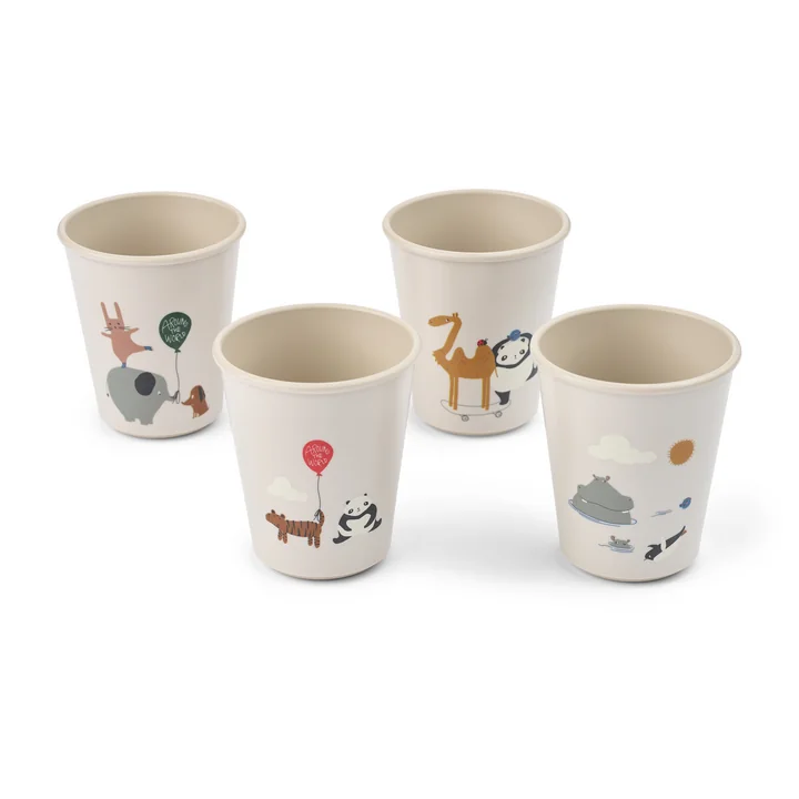 LIEWOOD - Lana Tasse, Around the world, sandy (4er-Set)