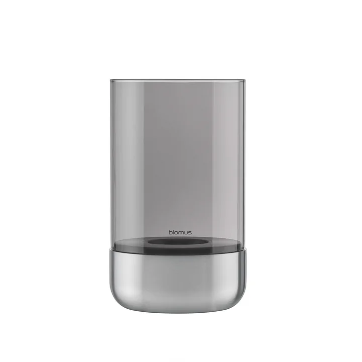 Blomus - Calma Windlicht, Ø 12 cm, smoke / edelstahl matt
