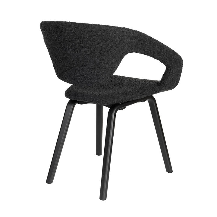 Zuiver - Flexback Stuhl, Boucle schwarz