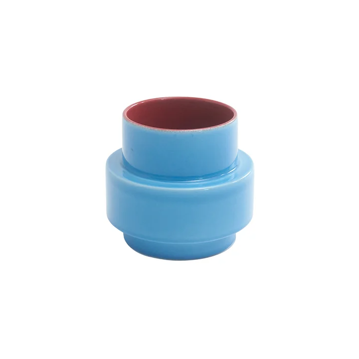Acapulco Design - Los Floreros Vase, Ø 19 cm, hellblau / burgundy rot