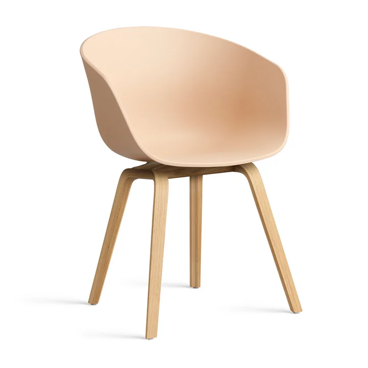 HAY - About A Chair AAC 22, Eiche lackiert / peach 2.0 (Kunststoffgleiter)
