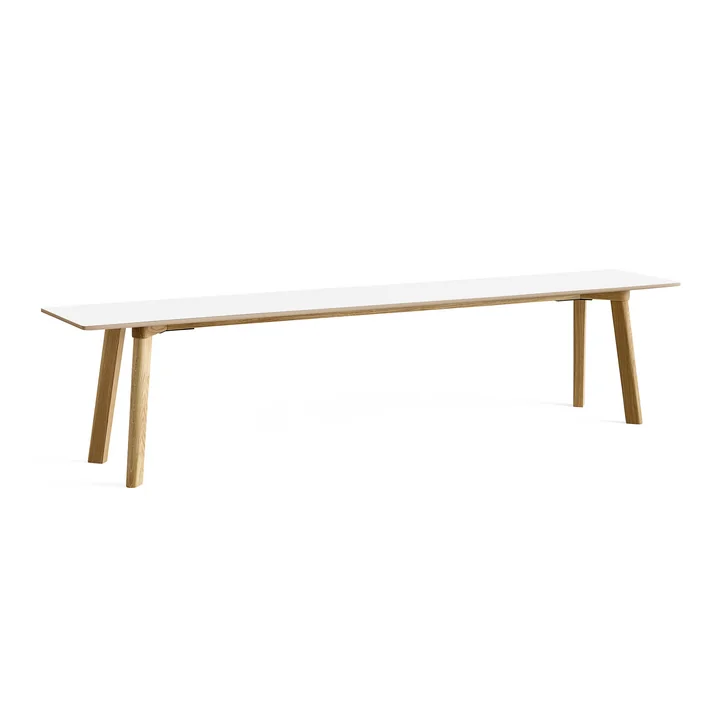 HAY - Copenhague CPH Deux 215 2.0 Bank 200 x 35 x 45 cm, Eiche lackiert / Laminat perlweiß