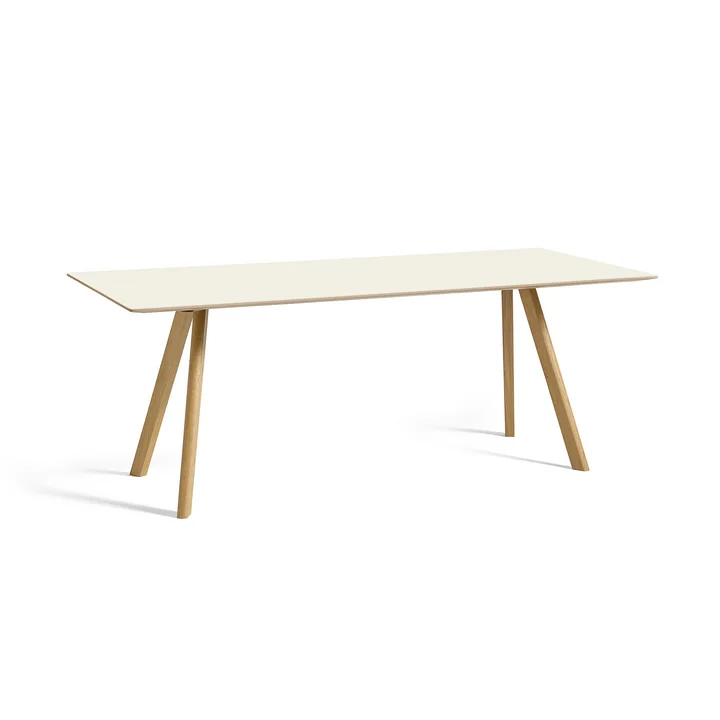 HAY - Copenhague CPH30 Esstisch, 200 x 90 cm, Eiche lackiert / Linoleum off-white