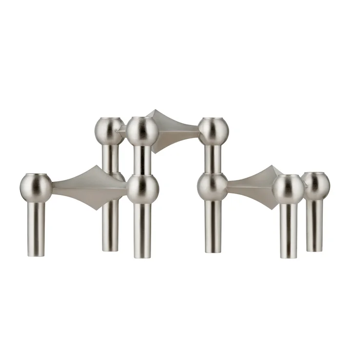 Stoff Nagel - Kerzenhalter, Chrom gebürstet (3er-Set)