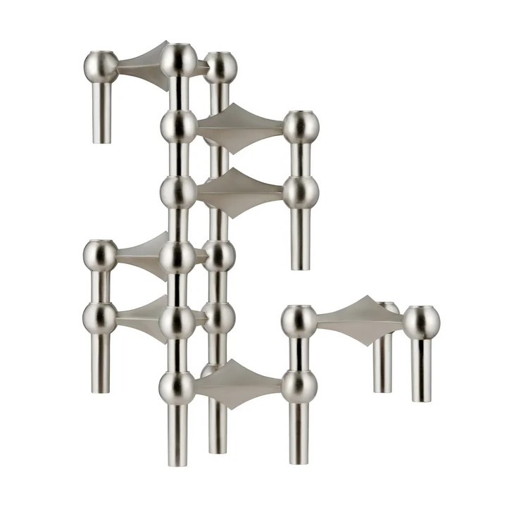 Stoff Nagel - Kerzenhalter, Chrom gebürstet 