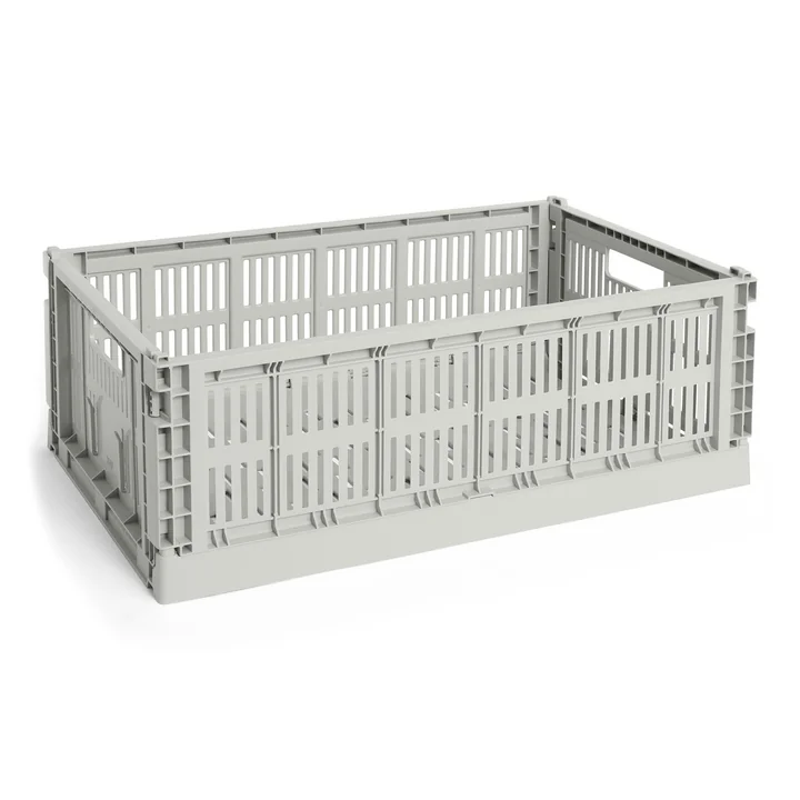 HAY - Colour Crate Korb L, 53 x 34,5 cm, grau, recycled