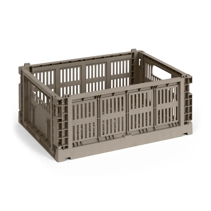HAY - Colour Crate Korb M, 34,5 x 26,5 cm, warm grey, recycled