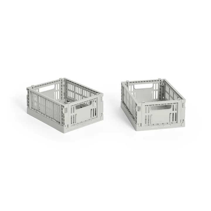 HAY - Colour Crate Korb Mini, 17 x 13 cm, grau, recycled (2er-Set)