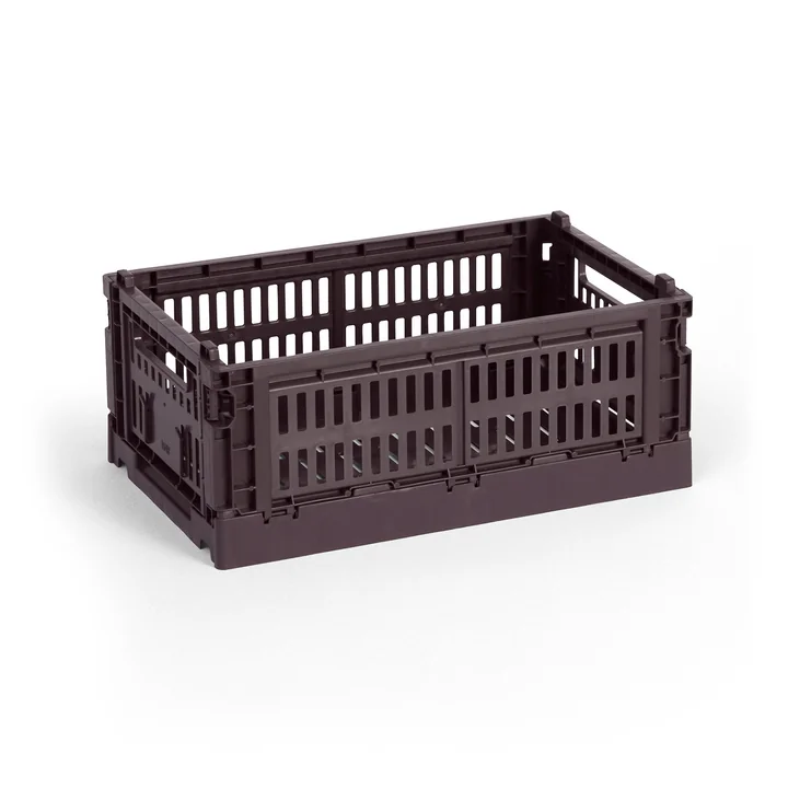 HAY - Colour Crate Korb S, 26,5 x 17 cm, bordeaux, recycled