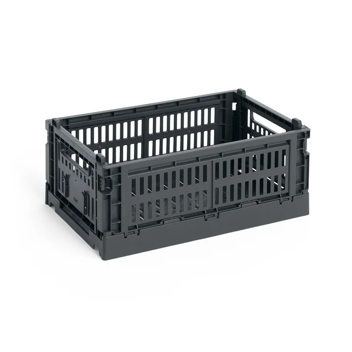 HAY - Colour Crate Korb S, 26,5 x 17 cm, charcoal, recycled
