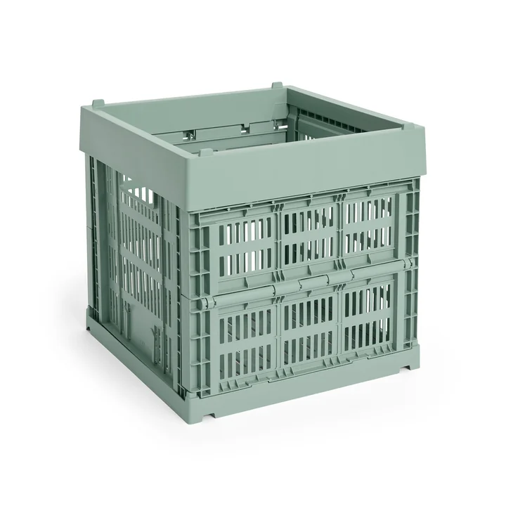 HAY - Colour Crate Korb Cube, 29,5 x 29,5 cm, salbeigrün, recycled