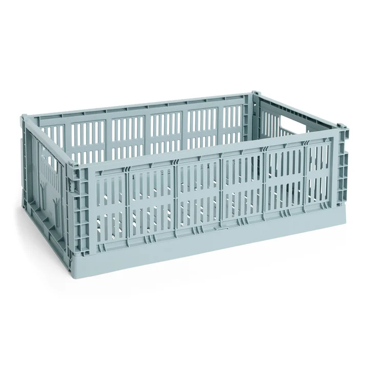 HAY - Colour Crate Korb L, 53 x 34,5 cm, dusty blue, recycled
