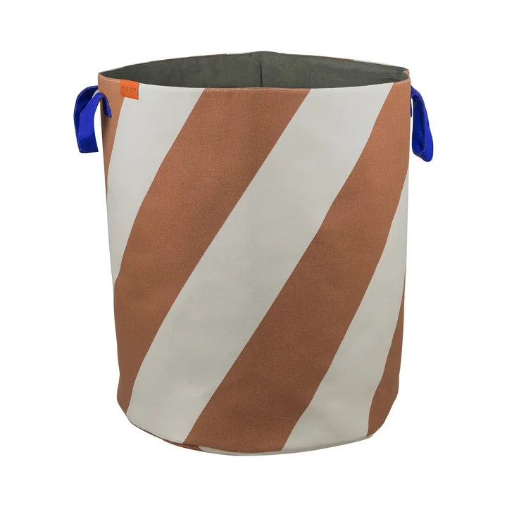 Mette Ditmer - Diagonal Wäschekorb, Ø 40 x H 50 cm, brick red / sand