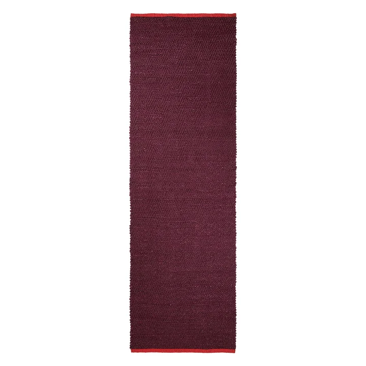 Mette Ditmer - Notes Juteteppich, 80 x 245 cm, wine