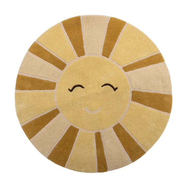 Bloomingville Mini - Sun Teppich, Ø 110 cm, gelb