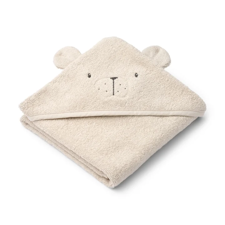 LIEWOOD - Albert Babyhandtuch mit Kapuze, Polarbär, sandy