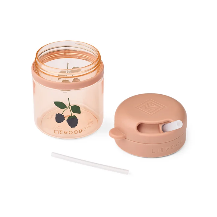 LIEWOOD - Pavia Flasche mit Strohhalm, 280 ml, Berry / pale tuscany