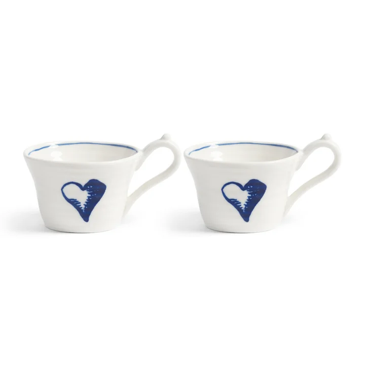 andklevering - Anouk Tasse, 0.1 cl, Herz, mehrfarbig (2er-Set)