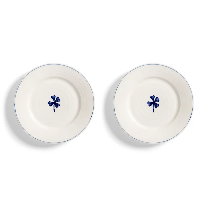 andklevering - Anouk Teller, Ø 21 cm, Kleeblatt, mehrfarbig (2er-Set)
