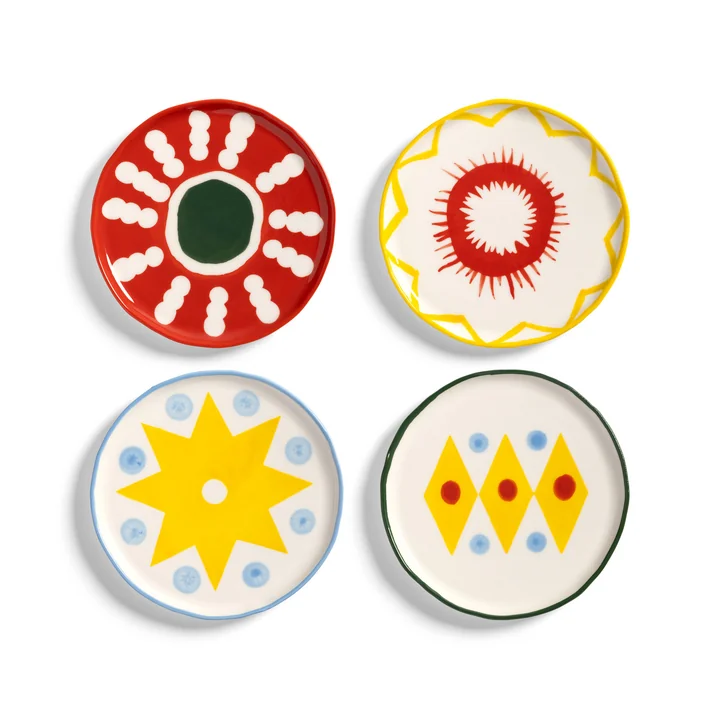 andklevering - Festivo Teller, Ø 13 cm, mehrfarbig (4er-Set)