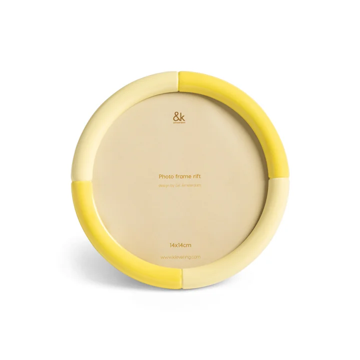 &klevering - Rift Bilderrahmen, Ø 17 cm, gelb