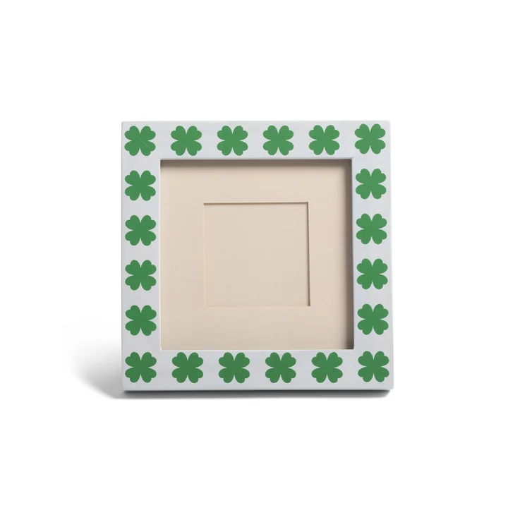 &klevering - Patch Bilderrahmen, 14 x 14 cm, Kleeblatt, mehrfarbig