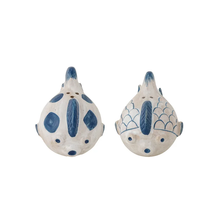 Bloomingville - Fugu Salz- und Pfefferstreuerset, blau (2er Set)